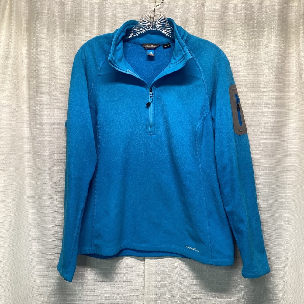 Eddie Bauer First Ascent Polartec Fleece Pullover Blue 1/4 Zip Womens L Gorpcore